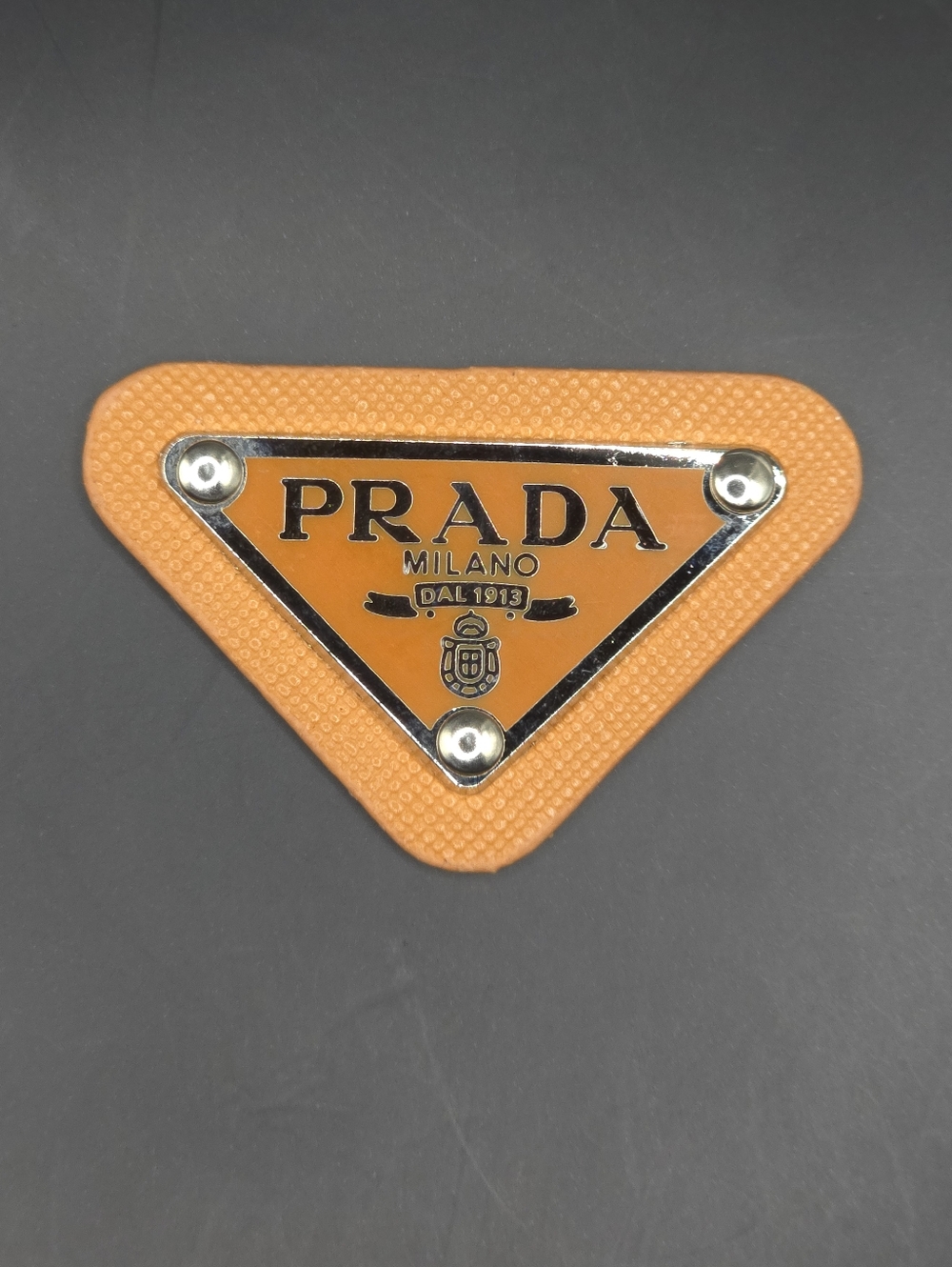 Orange Prada Triangle Patch/Croc Charm